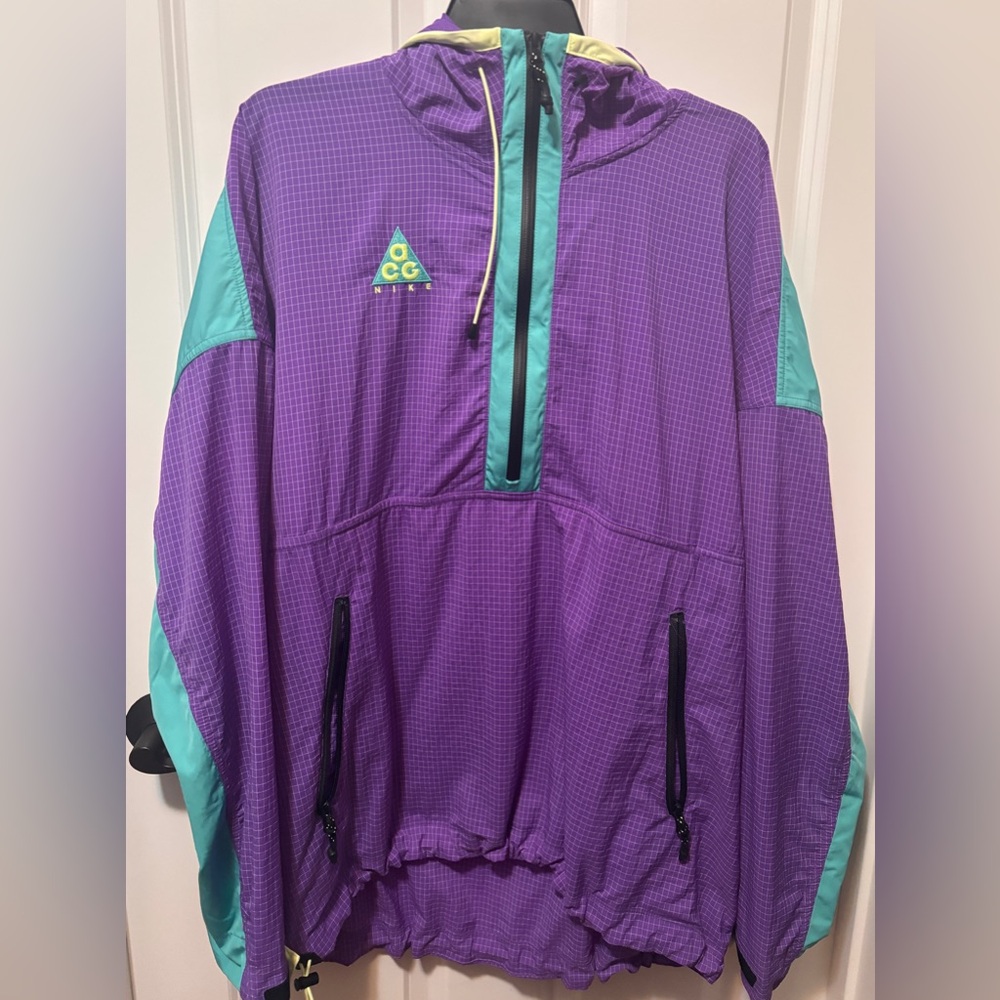 Men’s Nike ACG anorak, purple and teal, size L, Rip Stop fabric, hooded. Deal!